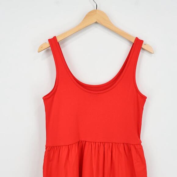 J.Crew Factory Tiered Knit Mixy Midi Dress Red Size Medium NWOT - Picture 5 of 7